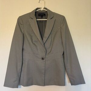 Vintage Evan Picone Light Gray Single-Button Tailored Blazer